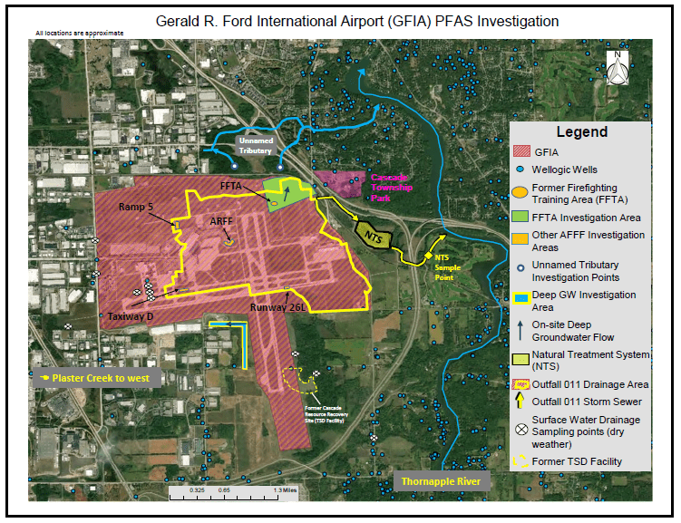 Gerald R Ford PFAS Investgation map