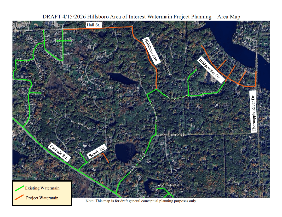 Hillsboro Area of Interest Watermain Project Area Map Preview