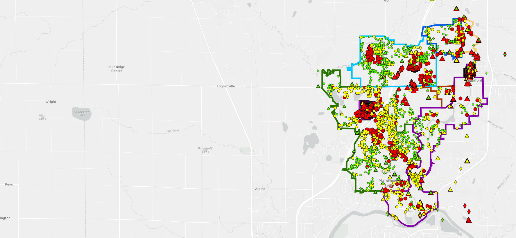 Preview of the interactive north kent study data area summary map