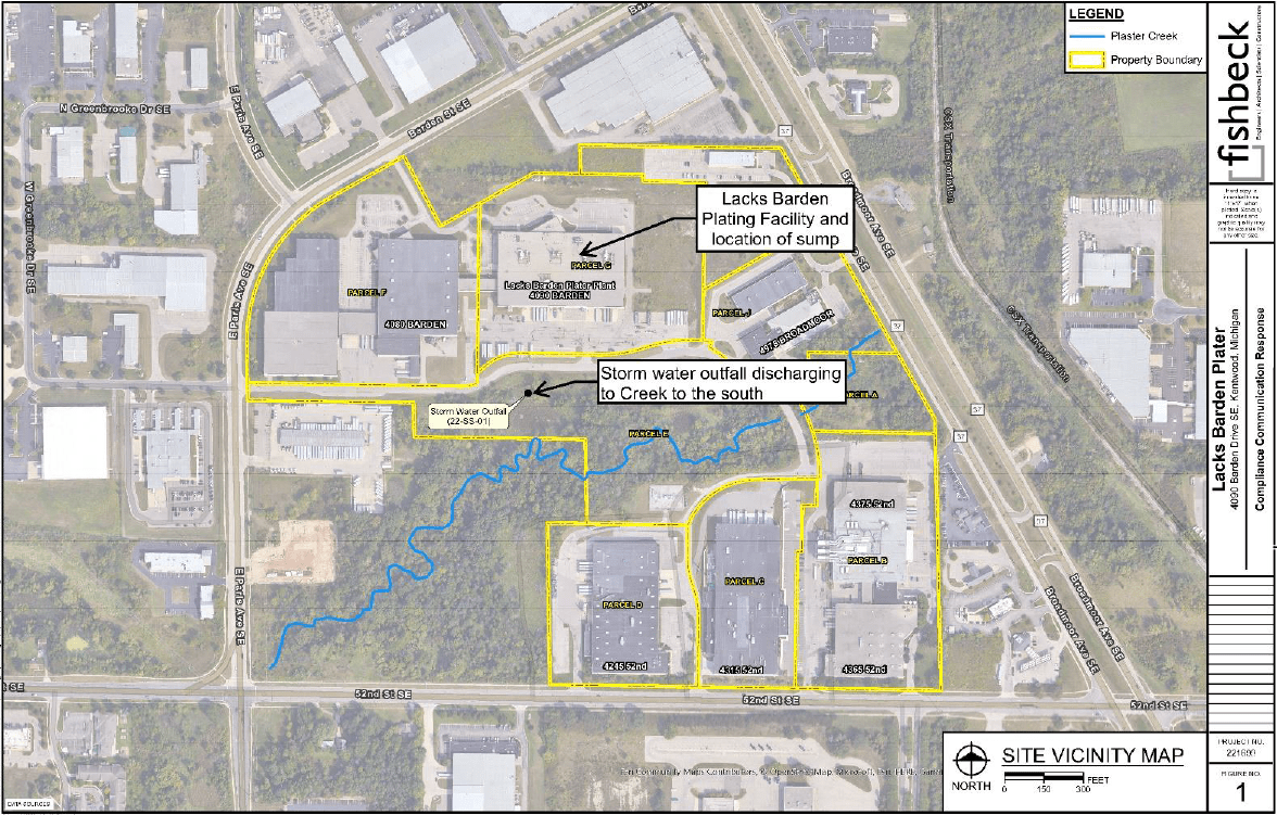 Lacks Barden Plating Facility PFAS MAP