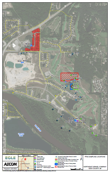 Northeast Gravel PFAS Sampling Locations Map