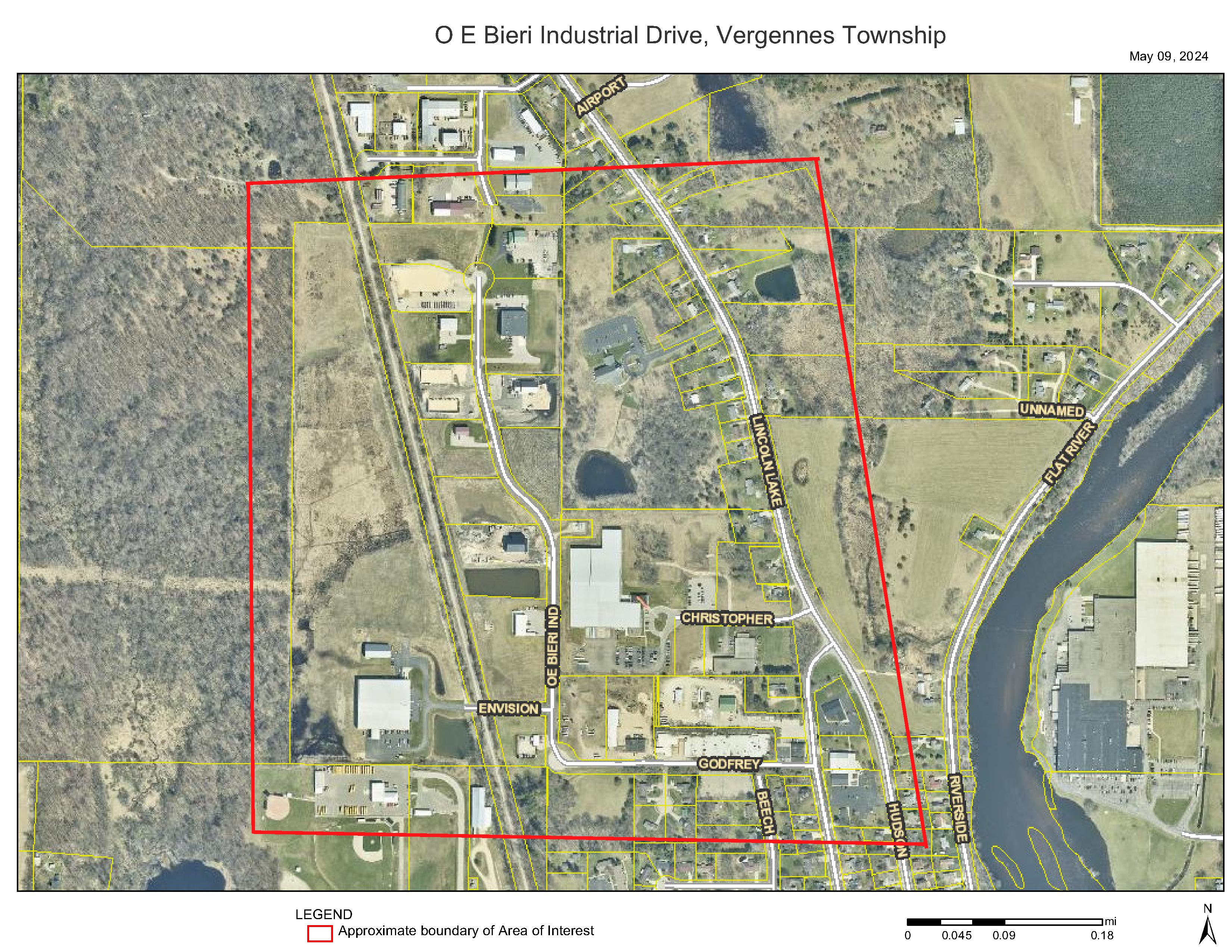 Map of O E Bieri Industrial Drive Area of Interest