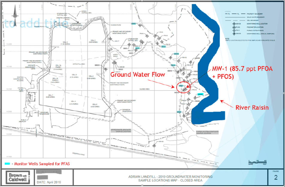 Adrian Landfill Groundwater Monitoring Sample Locations