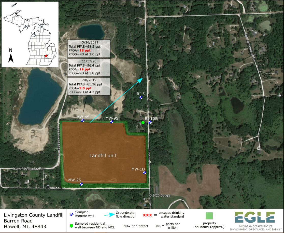 Livingston County Landfill Map