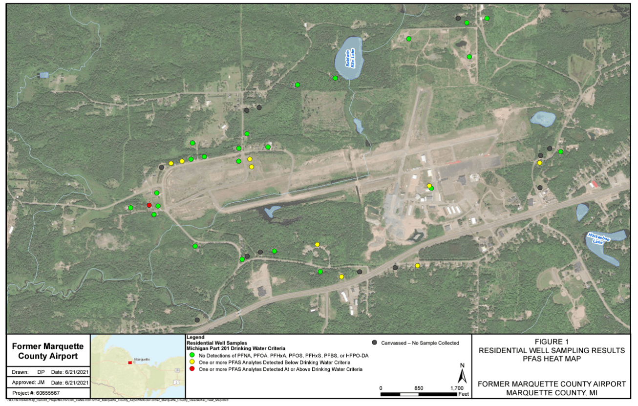 Preview of the Former Marquette County Airport PFAS area of interest