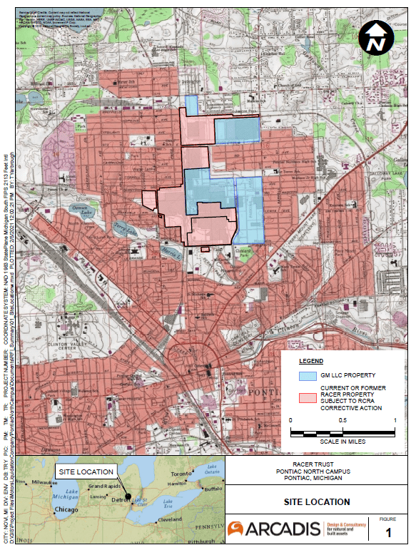 GM LCC Pontiac North Campus Map - Site Location