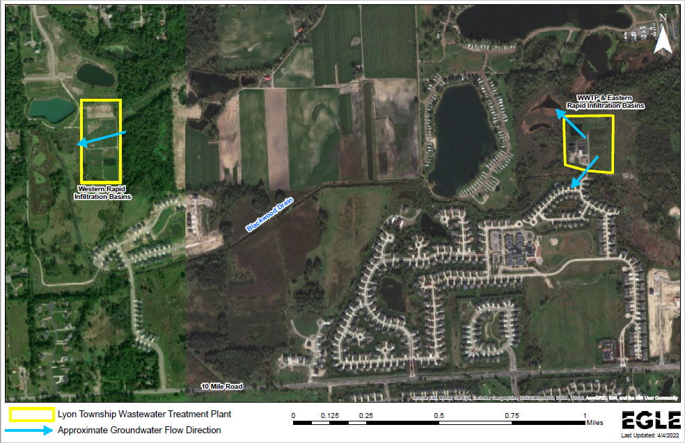 Map of Lyon Township Wastewater Treatment Plant PFAS 