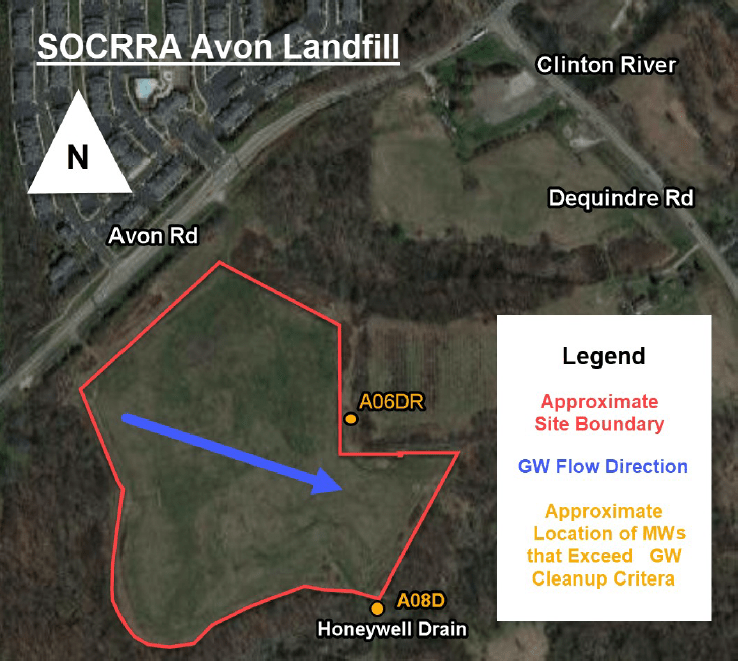 Map of SOCRRA Avon Landfill