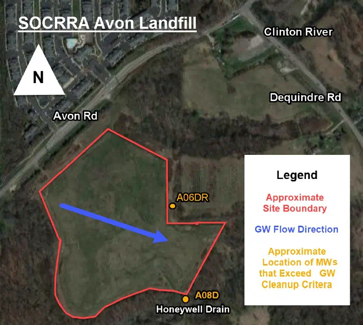 Map of SOCRRA Avon Landfill