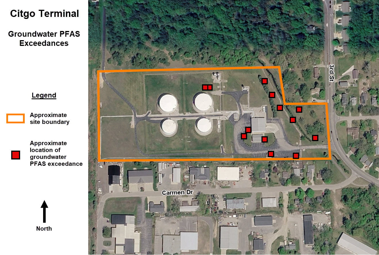 Citgo Petroleum Corporation Groundwater PFAS Exceedances map preview