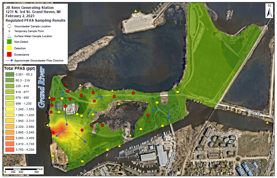 JB Sims Generating Station Map