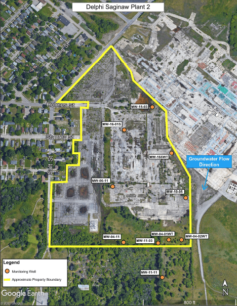 Delphi Saginaw Division Plant 2 Monitoring Well Map