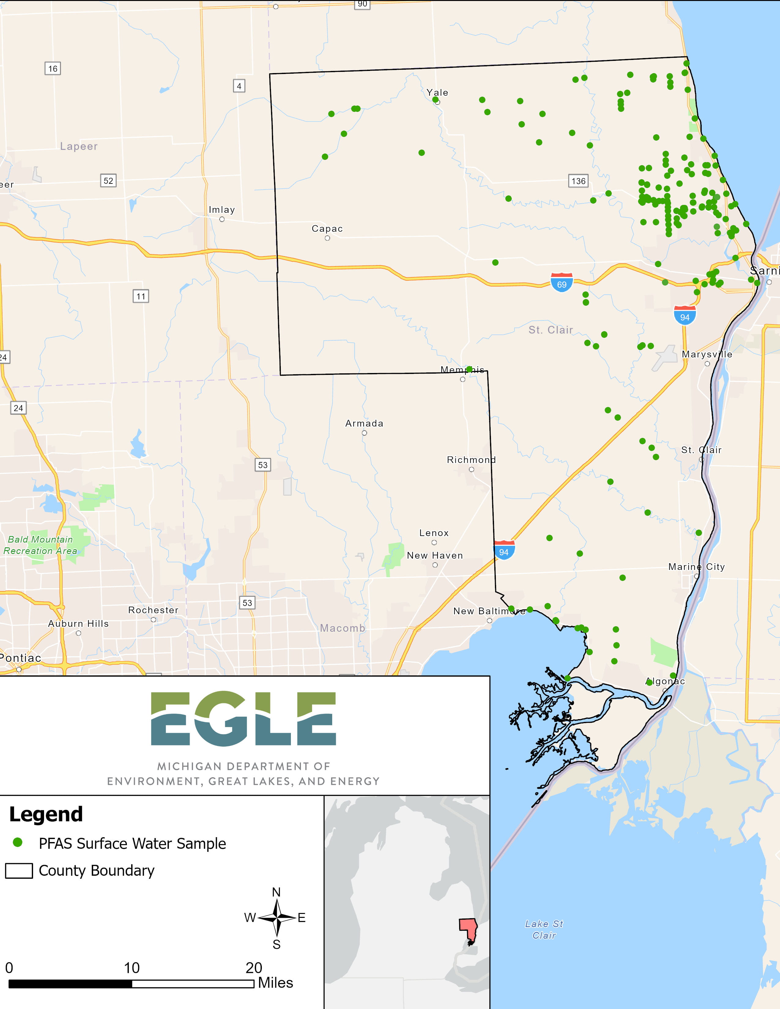 Eastern St. Clair County AOI (former Ft Gratiot AOI) map