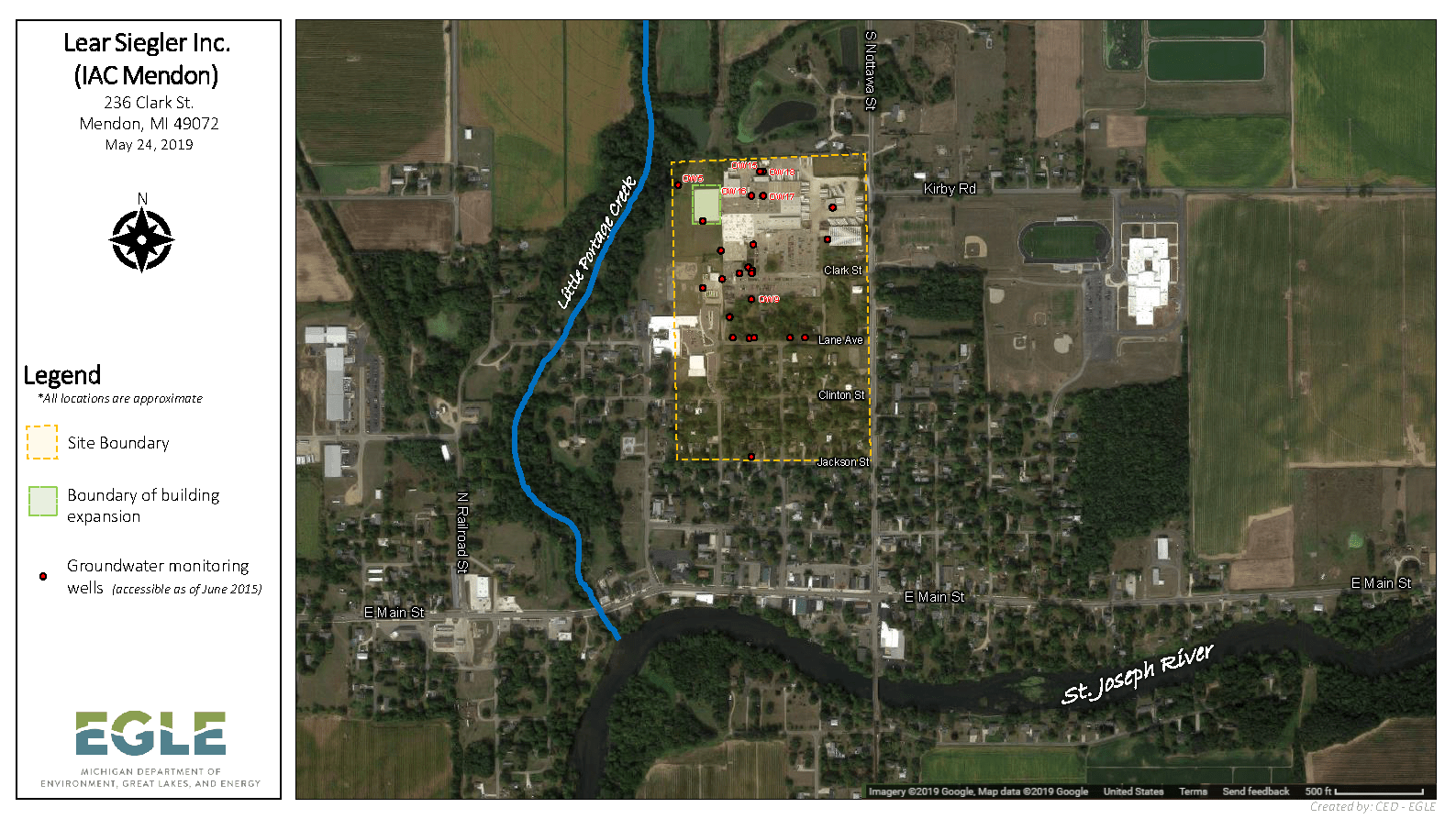 Lear Siegler Inc. (IAC Mendon) Map