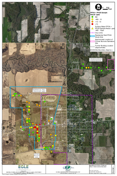 Du-Wel Metals Residential Well Sampling PFOS+PFOA Concentration