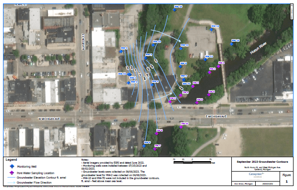 Jackson Cleaners Groundwater Contour Map