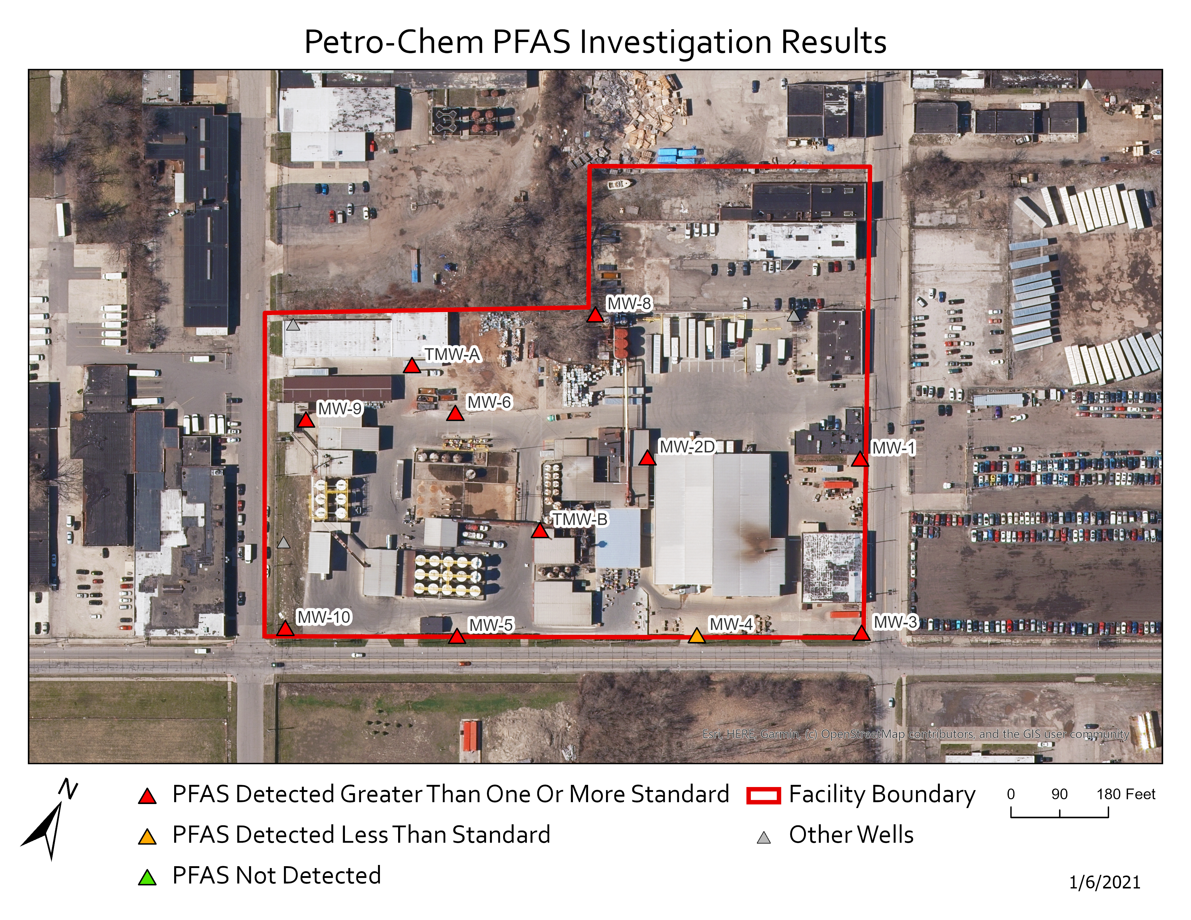 Petro-Chem PFAS Investigation Results Map