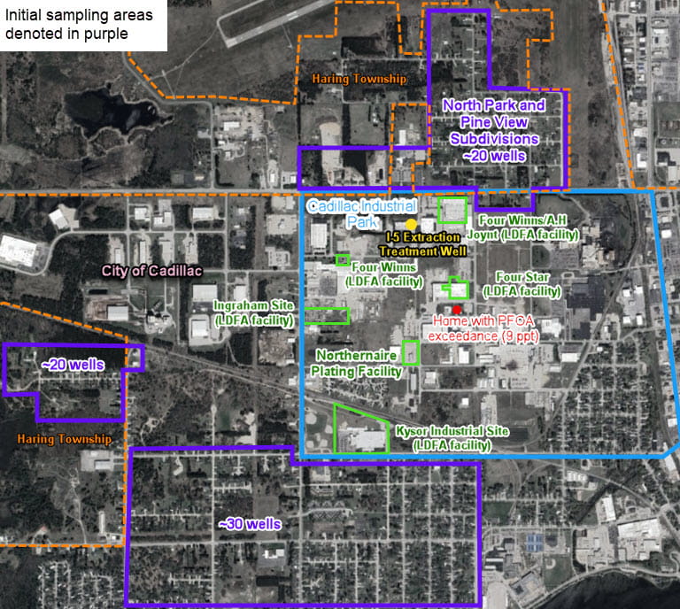 Cadillac Industrial Park Area of Interest Map Preview
