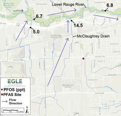 Map Rouge McClaughrey Drain