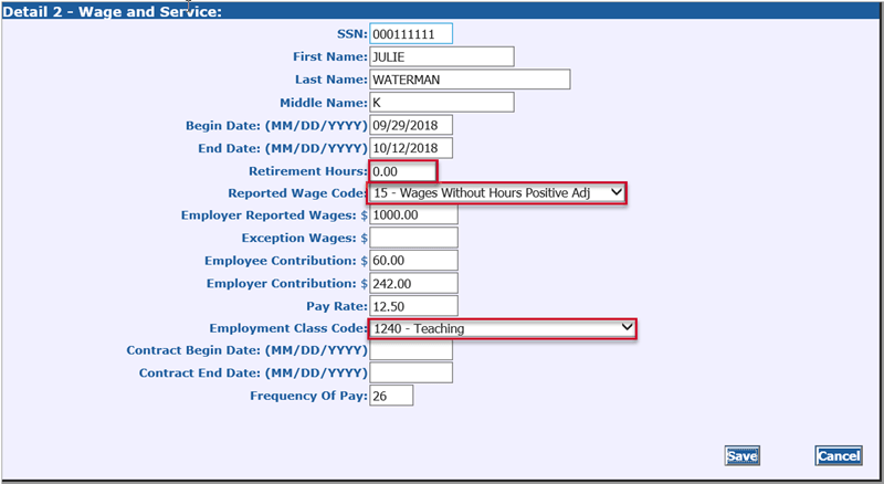 Detail 2: Wage and Service