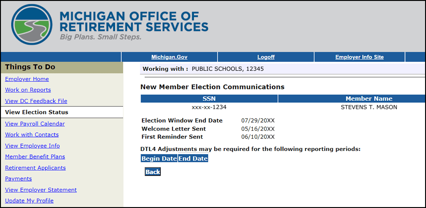 ESS View Election Status. New Member Election Communications