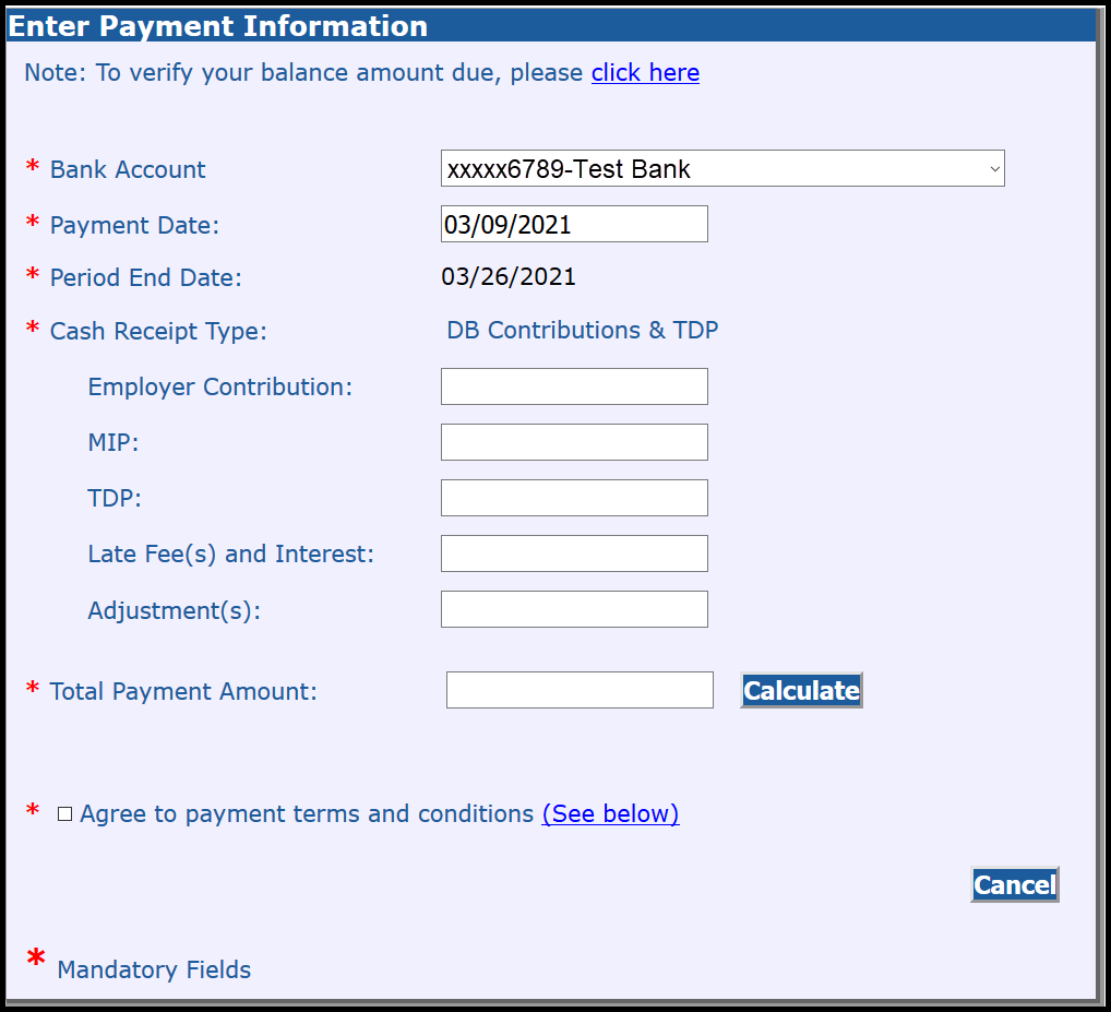 ESS Enter Payment Information 