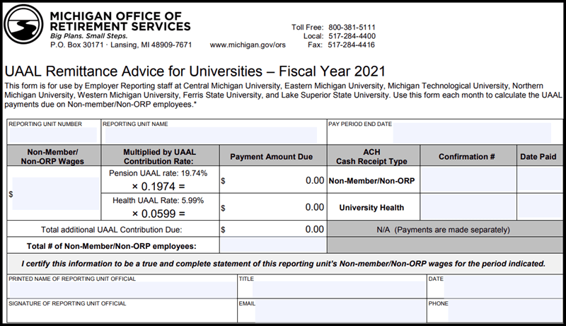 UAAl Remittance Advice for Universities