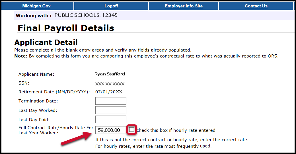 Applicant Detail with callouts