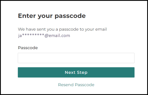 Enter your passcode screen