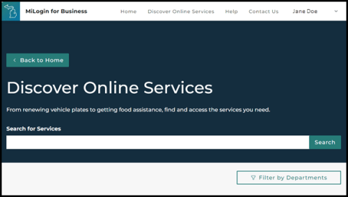 screenshot of miLogin