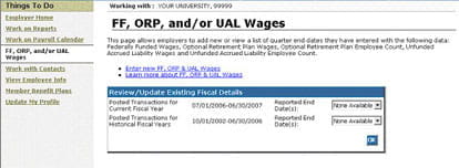 Screenshot: Review and Update Existing Fiscal Details