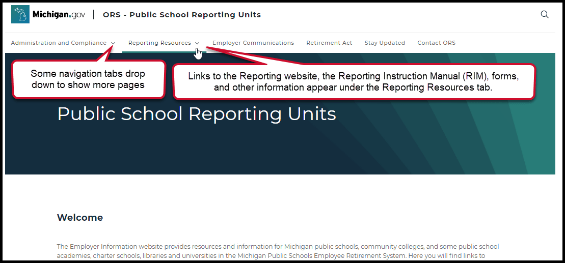 Employer Info home page