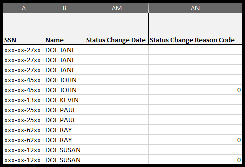Download Detail spreadsheet columns Am through AN