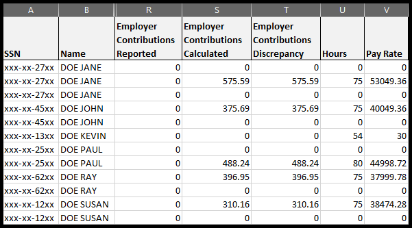 Download Detail spreadsheet columns R through V