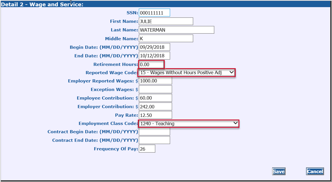 Detail 2: Wage and Service