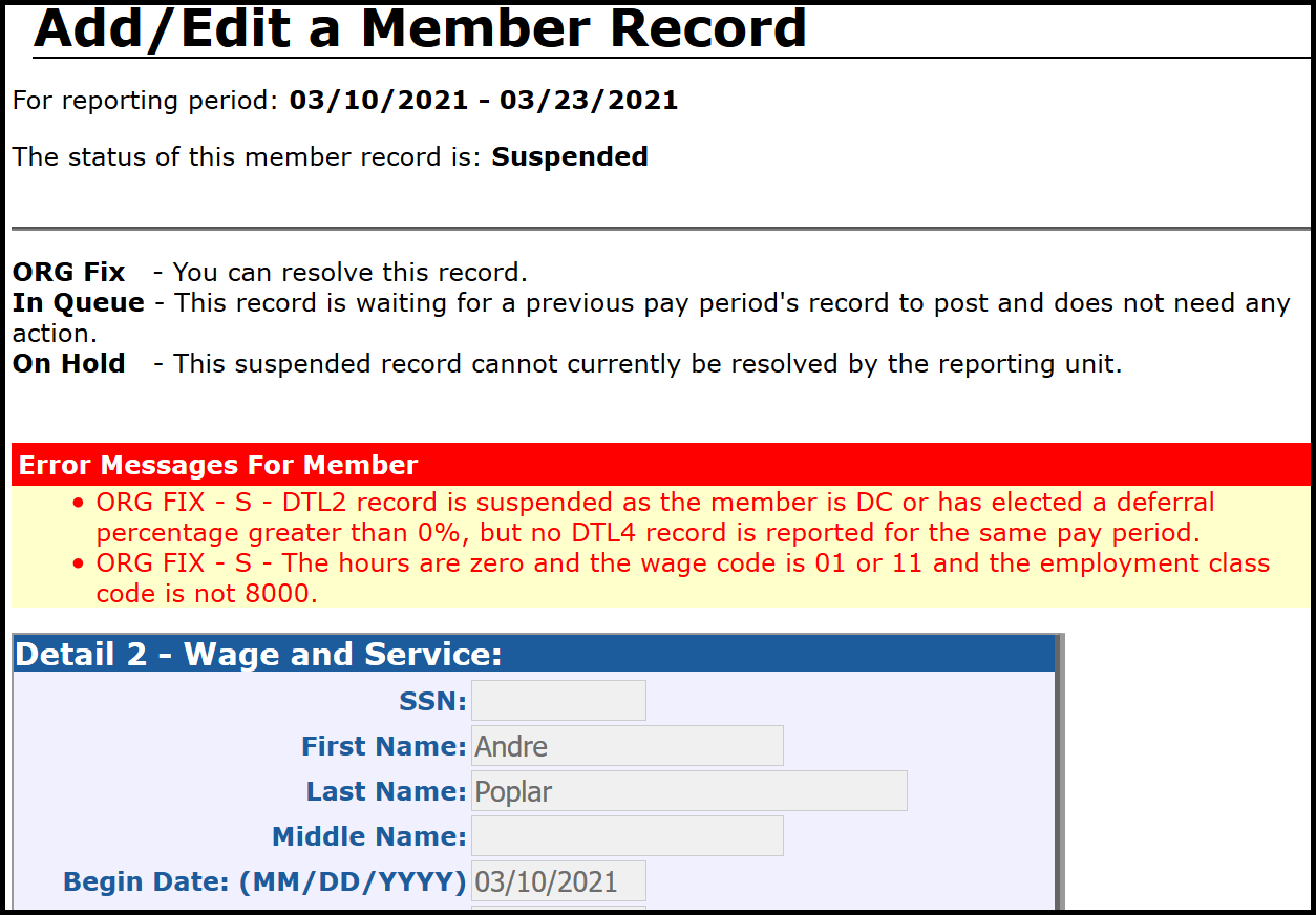 Add/Edit a Member Record
