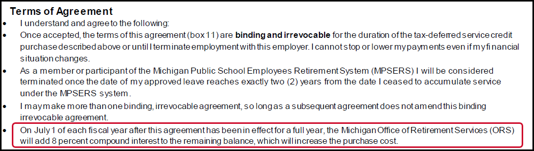 TDP Terms of agreement