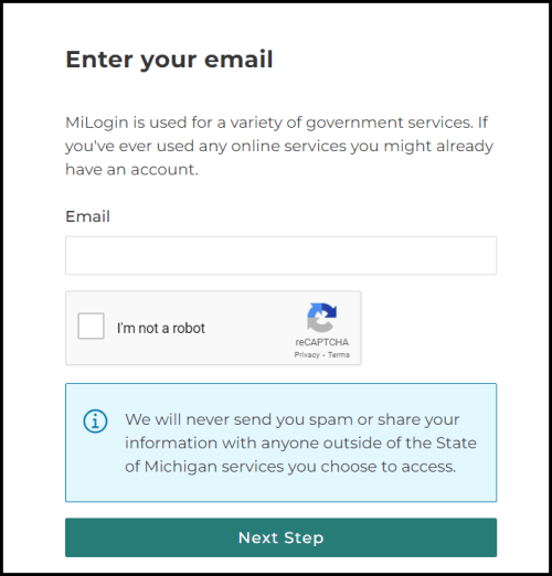 screenshot of miLogin