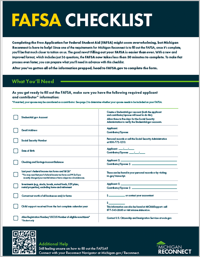 FAFSA Checklist