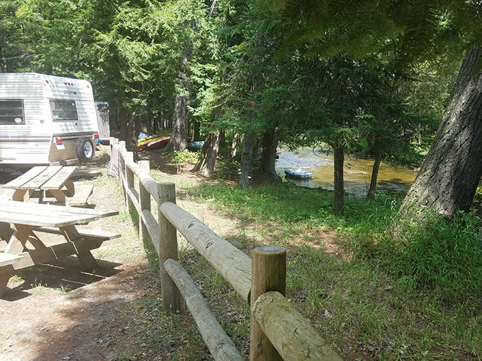 Forks camping by river
