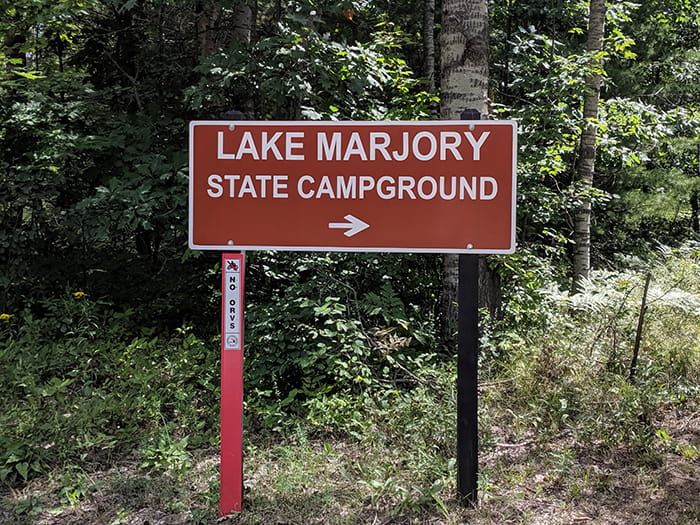 Lake Marjory entrance sign