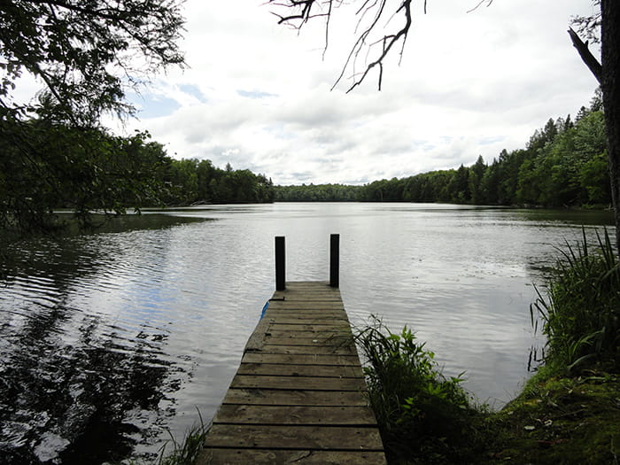dock reaching out into water