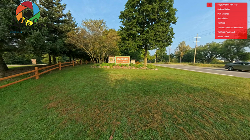 The entrance sign to Maybury State Park