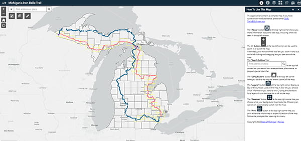 screenshot of interactive map