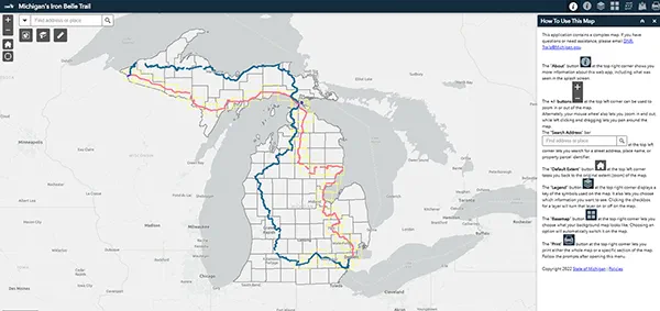 screenshot of interactive map