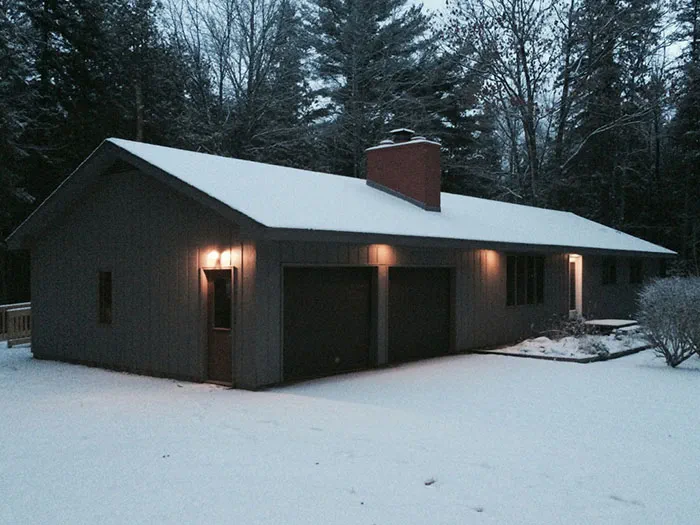 Cheboygan lodge outside winter