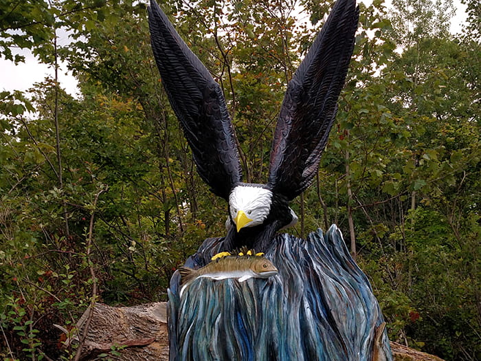 eagle carved out of wood