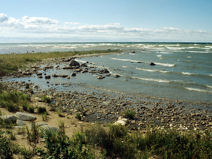 Fishermans Island rocky shoreline