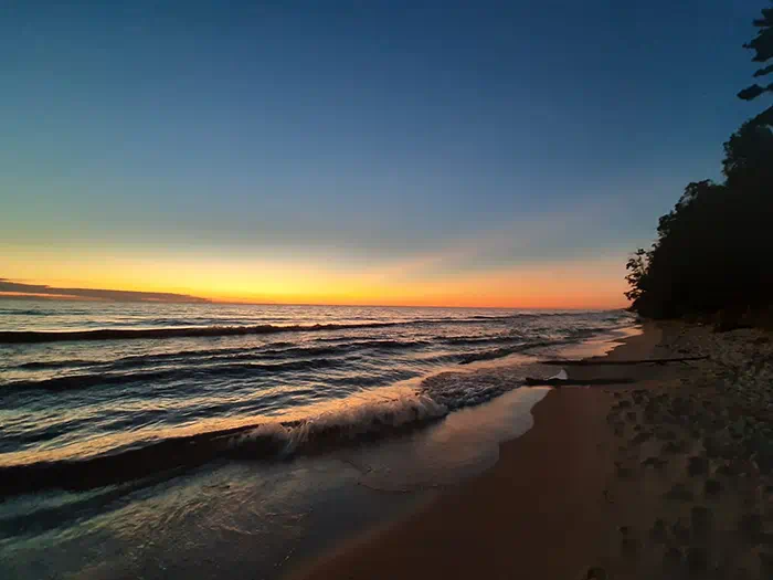 nighfall with water