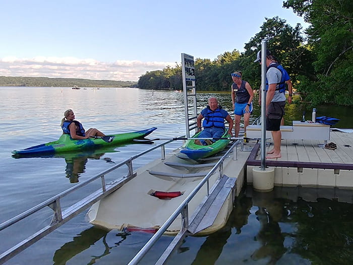 Interlochen kayak launch accessible features